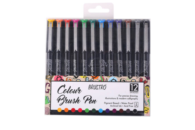 BRUSTRO COLOUR BRUSHPEN SET OF 12