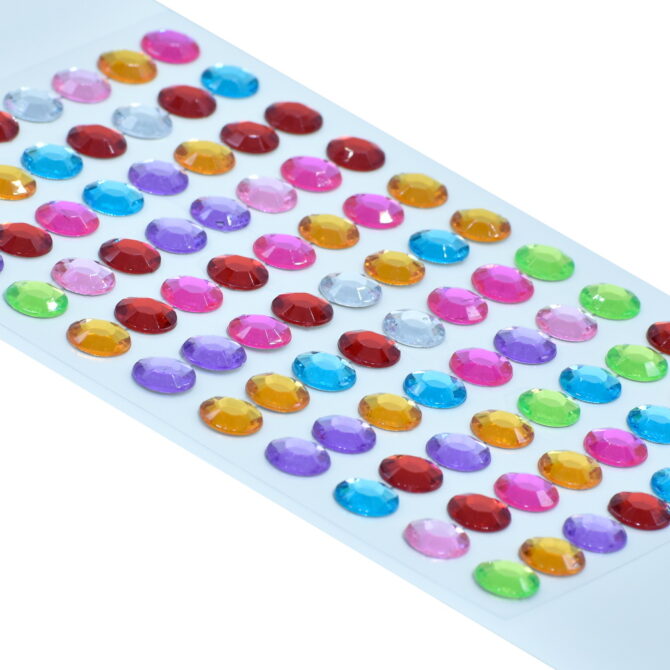 GEMS STONES STICKERS ROUND MULTICOLOR KSQ-Z-10 2PKTS