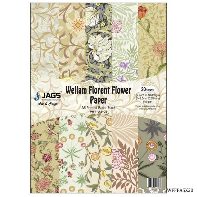 WELLAM FLORENT FLOWER PAPER 20 SHEETS (8X6)