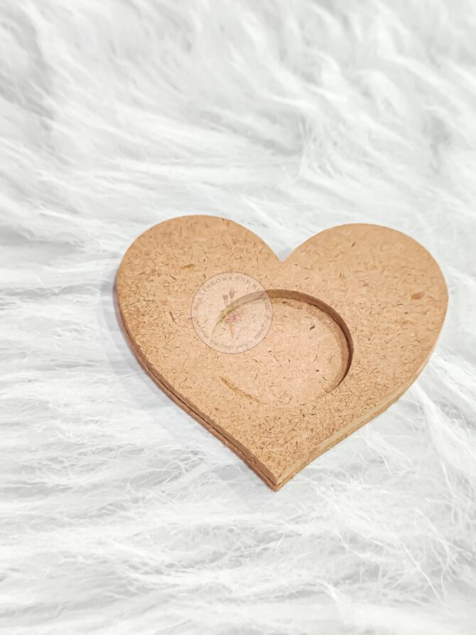 MDF TEALIGHT HOLDER HEART (PACK OF 4)