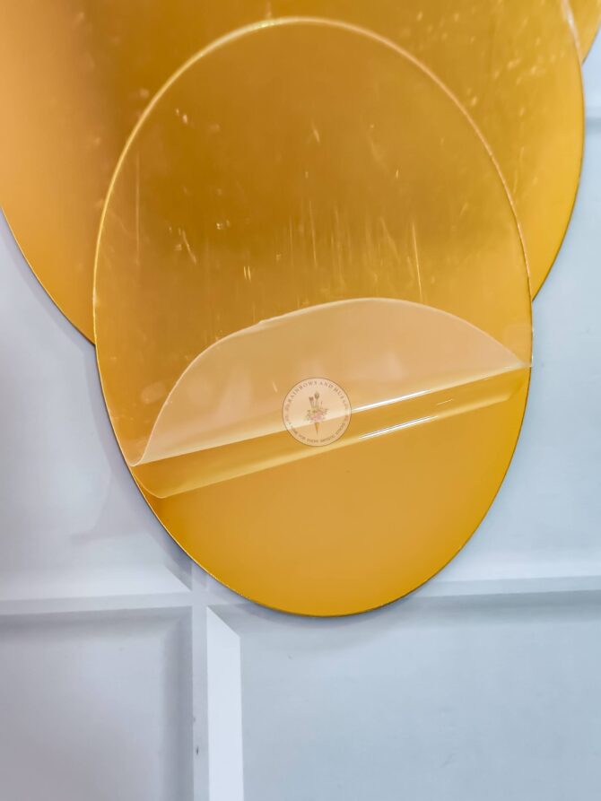 ACRYLIC MIRROR OVAL GOLD PACK OF 2 PC