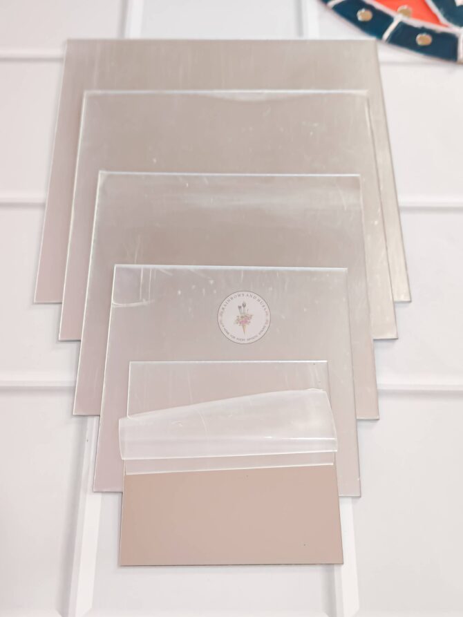 ACRYLIC MIRROR SQUARE SILVER PACK OF 2PC