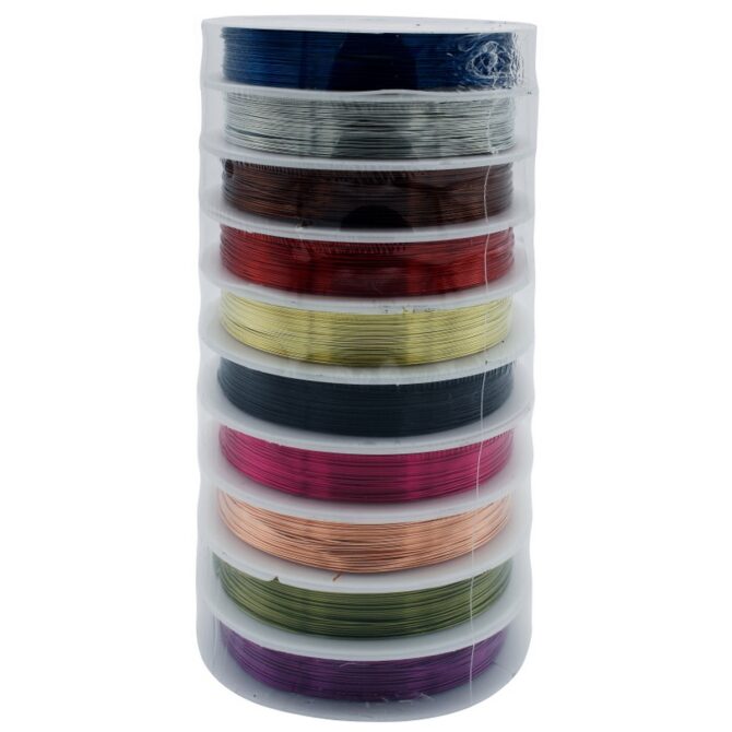 CRYSTAL TEC SILICONE BEADING WIRE (0.8 Mm Thick)- Multicolor 10PC