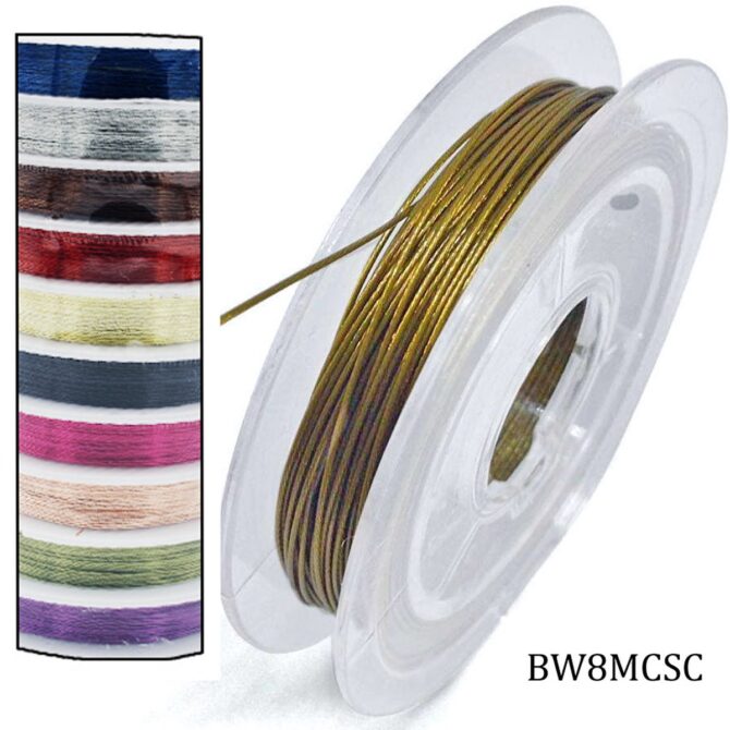 CRYSTAL TEC SILICONE BEADING WIRE (0.8 Mm Thick)- Multicolor 10PC