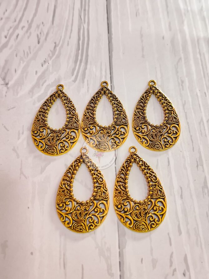 METAL FITTING ORNAMENTAL JHUMKA GOLD 5PCS