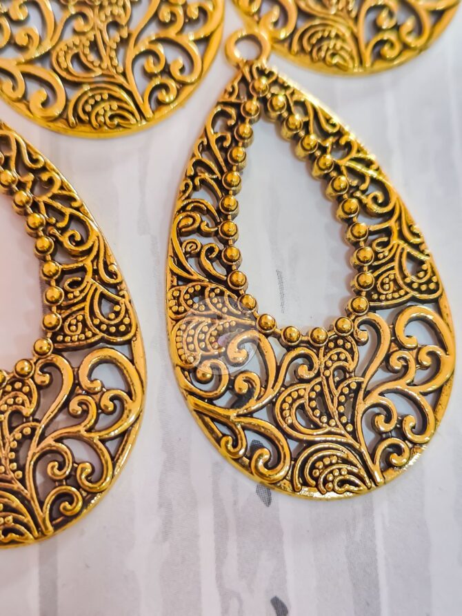 METAL FITTING ORNAMENTAL JHUMKA GOLD 5PCS