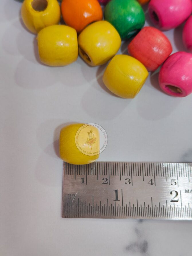 WOODEN BEADS COLORFUL ROUND 16MM