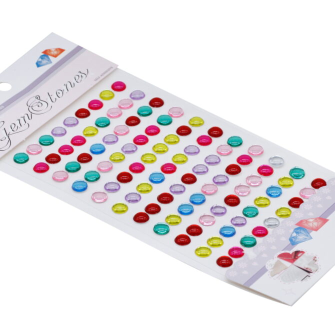 GEMS STONES STICKERS ROUND CXM-015-A 2PKTS