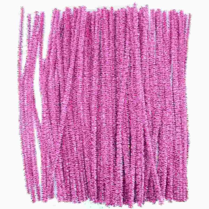 CRAFT GLITTER PIPE CLEANER LIGHT PINK