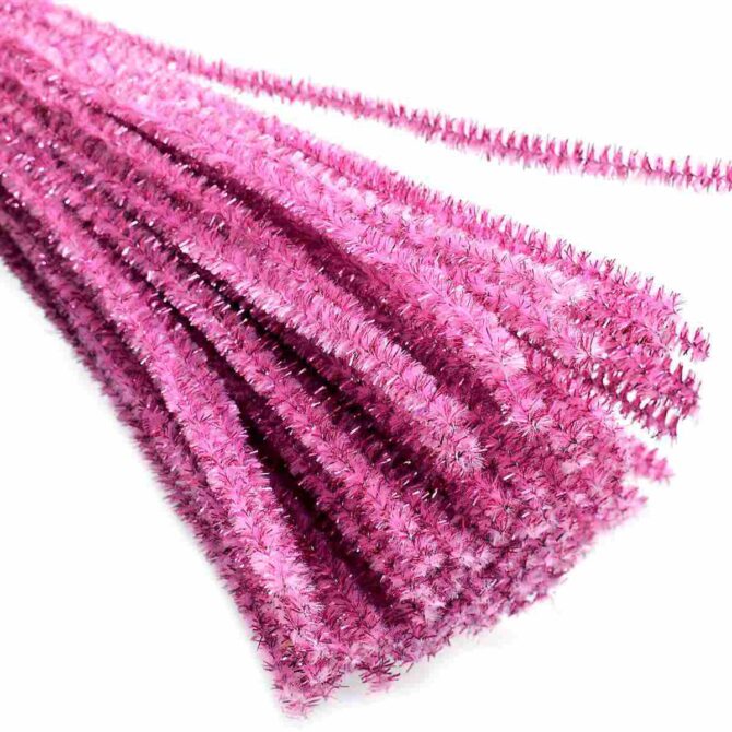 CRAFT GLITTER PIPE CLEANER LIGHT PINK