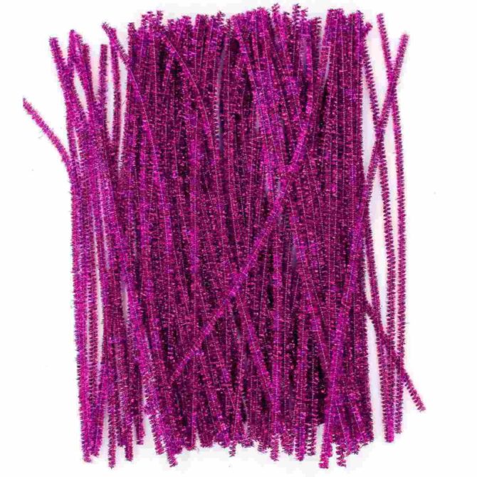 CRAFT GLITTER PIPE CLEANER DARK PINK