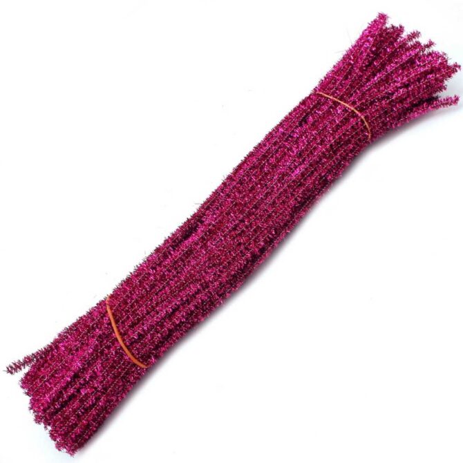 CRAFT GLITTER PIPE CLEANER DARK PINK