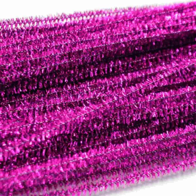 CRAFT GLITTER PIPE CLEANER DARK PINK