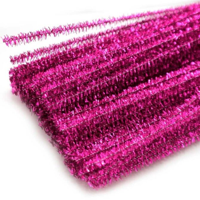 CRAFT GLITTER PIPE CLEANER DARK PINK