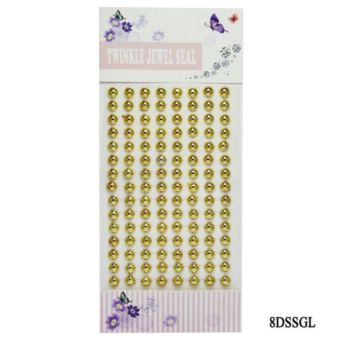 GEM STONES PEARL STICKERS GOLD 8DSSGL 2PKTS