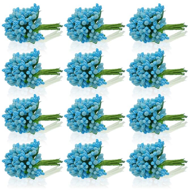 ARTIFICIAL FLOWER POLONS STAMEN BLUE (AFP144-BE)