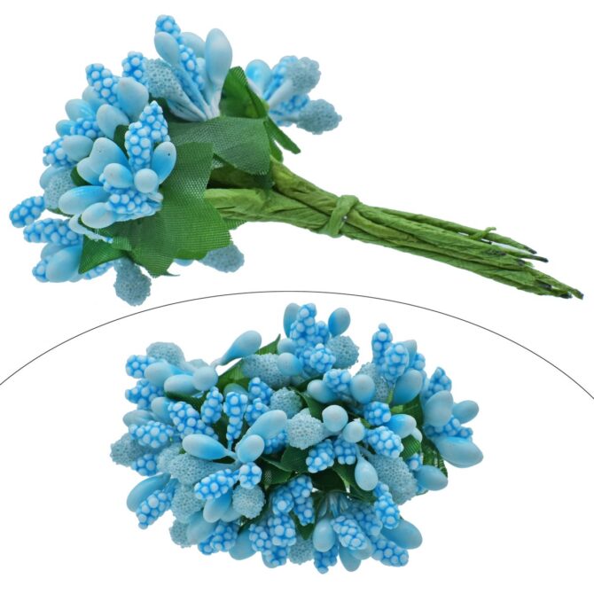 ARTIFICIAL FLOWER POLONS STAMEN BLUE (AFP144-BE)