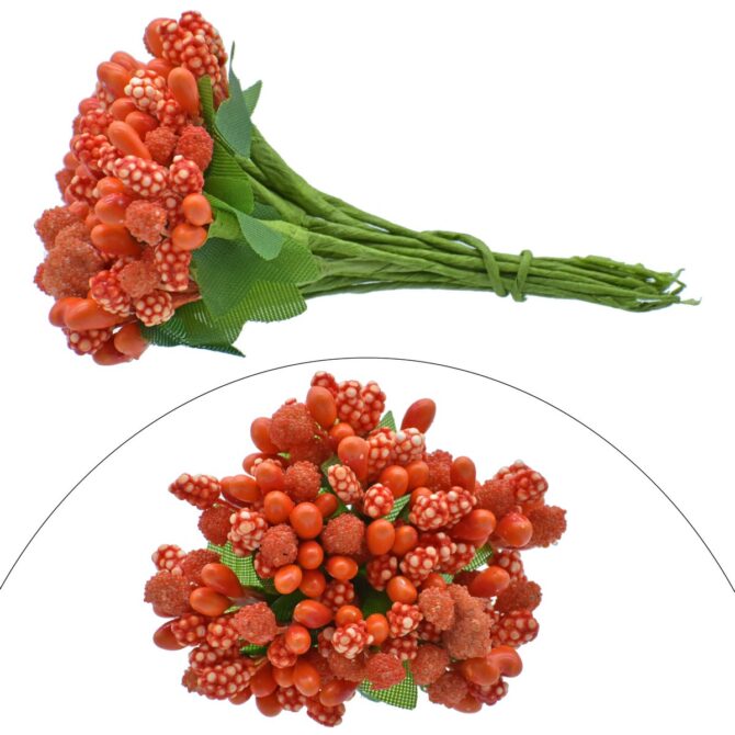 ARTIFICIAL FLOWER POLONS STAMEN ORANGE (AFP144-OE)