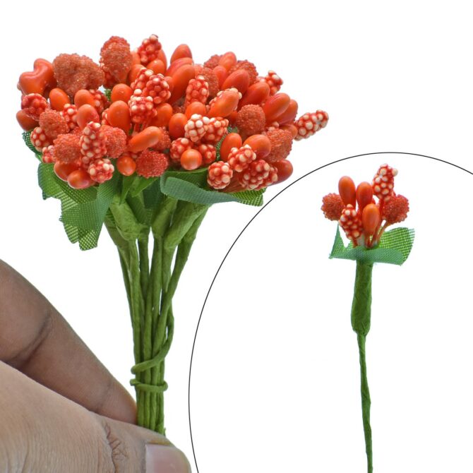 ARTIFICIAL FLOWER POLONS STAMEN ORANGE (AFP144-OE)