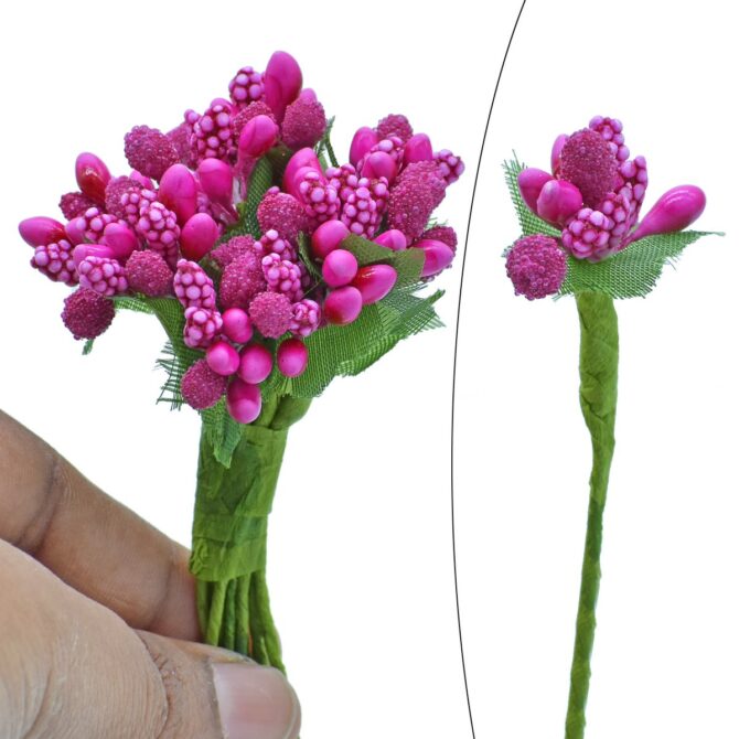 ARTIFICIAL FLOWER POLONS STAMEN PINK (AFP144-PK)