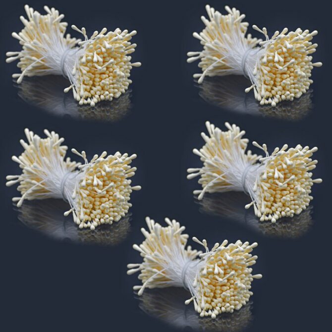 ARTIFICIAL FLOWER POLONS PACK OF 5 BOLD CREAM (AFP2-CM)