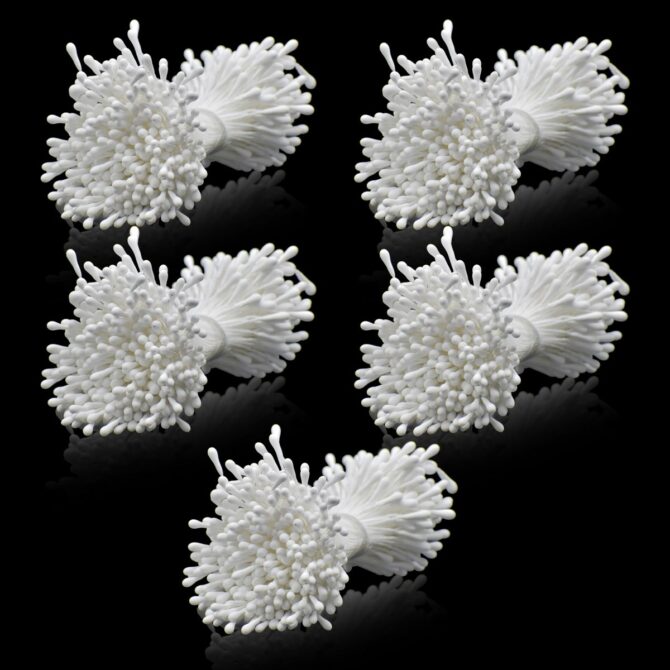 ARTIFICIAL FLOWER POLONS PACK OF 5 BOLD WHITE (AFP2-WE)