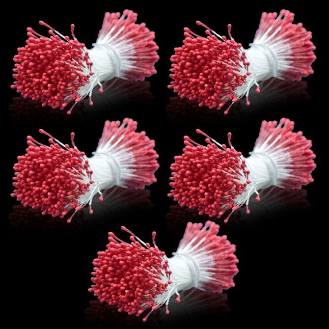 ARTIFICIAL FLOWER POLONS PACK OF 5 RED (AFP4-RD)