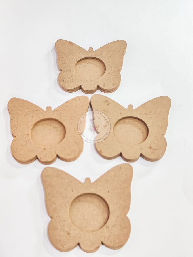 MDF TEALIGHT HOLDER BUTTERFLY (PACK OF 4)