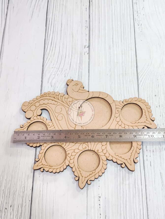 MDF PREMARK PEACOCK TEA LIGHT 6 SLOTS