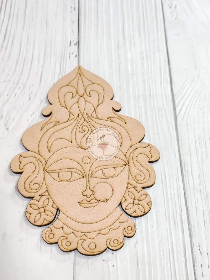 PRE-MARKED MDF DURGA MAA CUTOUT