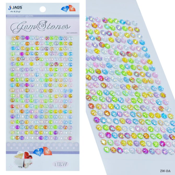 GEM STONES STICKERS FLOWER ZW-DA 2PKTS