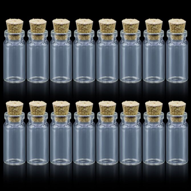 GLASS MESSAGE BOTTLE 16PCS SET (12x28 MM)