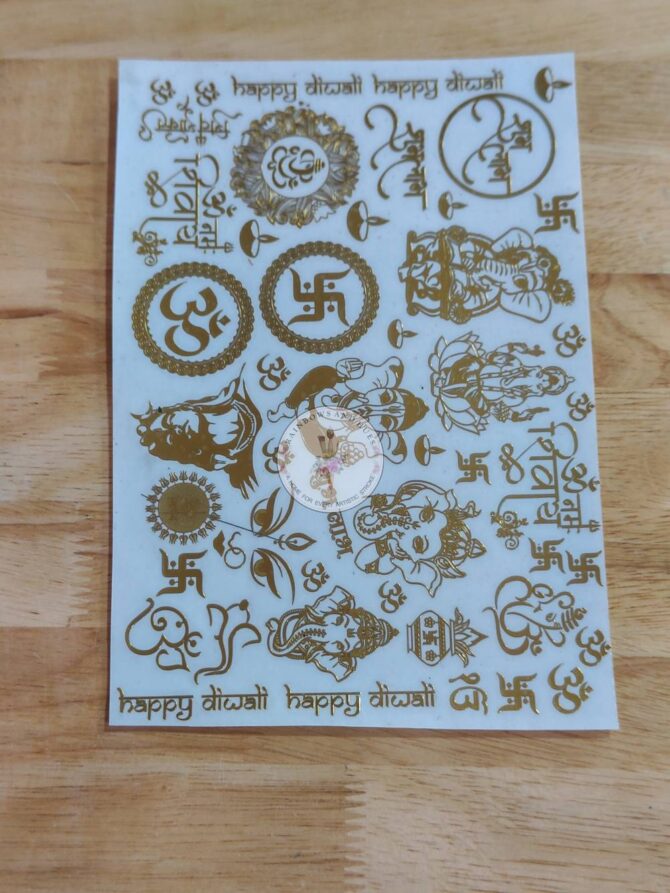 METALLIC STICKER HAPPY DIWALI SHUB-LABH ESMA19