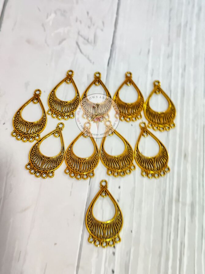 METAL FITTING JHUMKA GOLD 10PCS