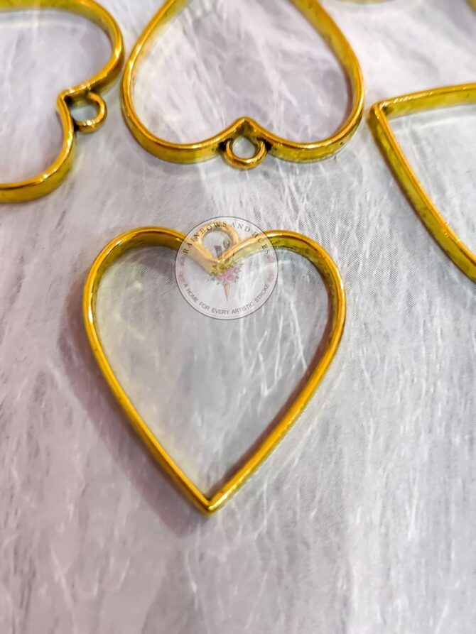 METAL FITTING HEART GOLD 10PCS