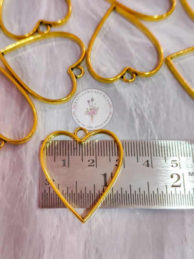 METAL FITTING HEART GOLD 10PCS