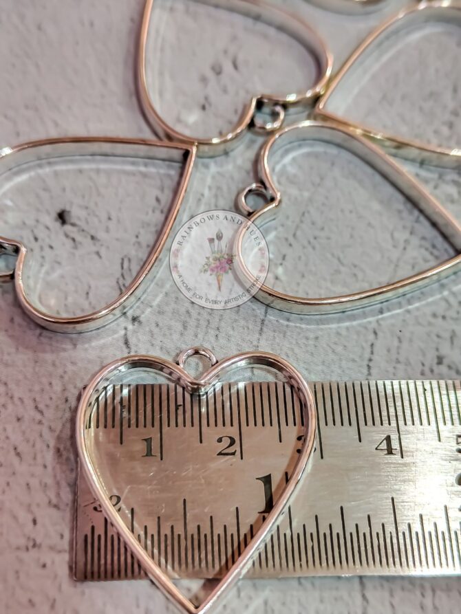 METAL FITTING HEART SILVER 10PCS