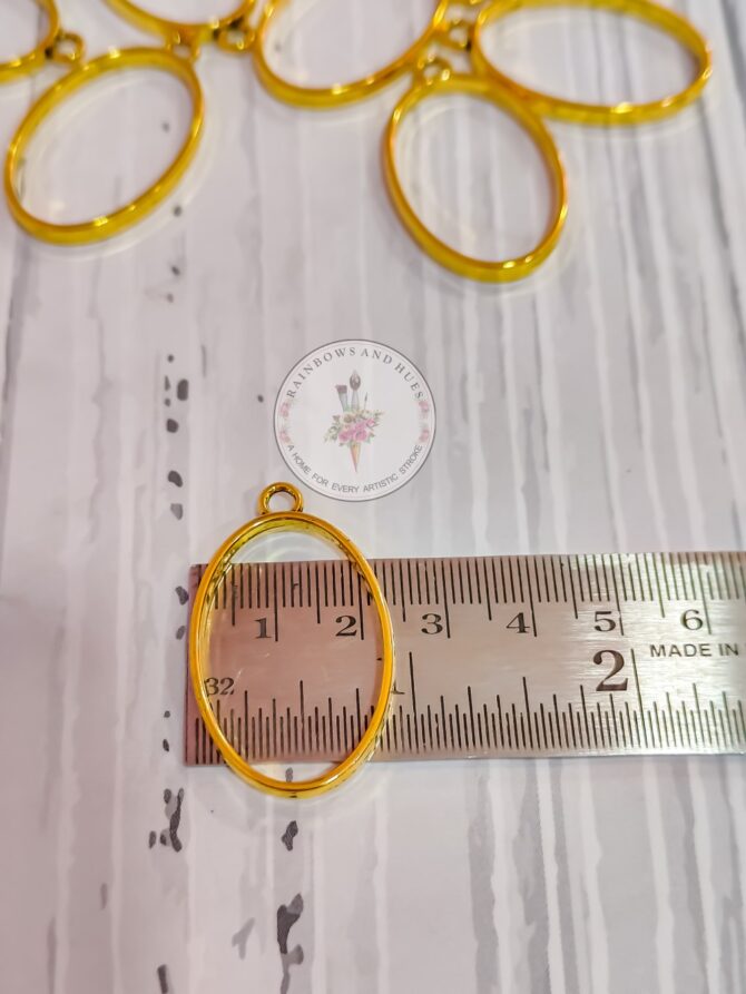 METAL FITTING OVAL GOLD 10PCS