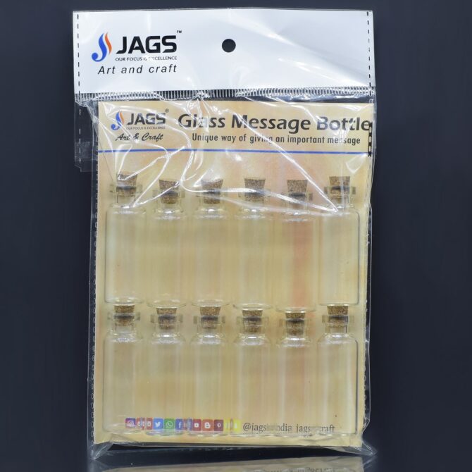 GLASS MESSAGE BOTTLE 12PCS SET (18x50 MM)