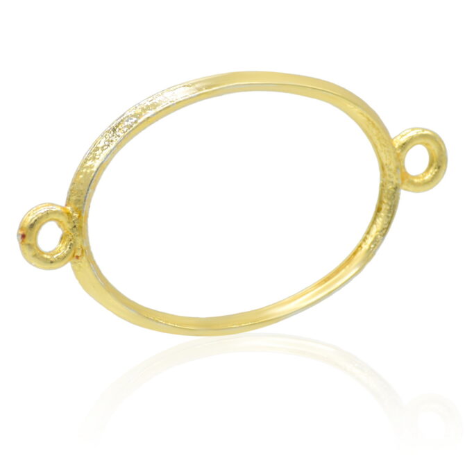 METAL BRACELET BEZEL OVAL GOLD JDBG03