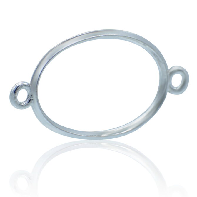 METAL BRACELET BEZEL OVAL SILVER JDBS03