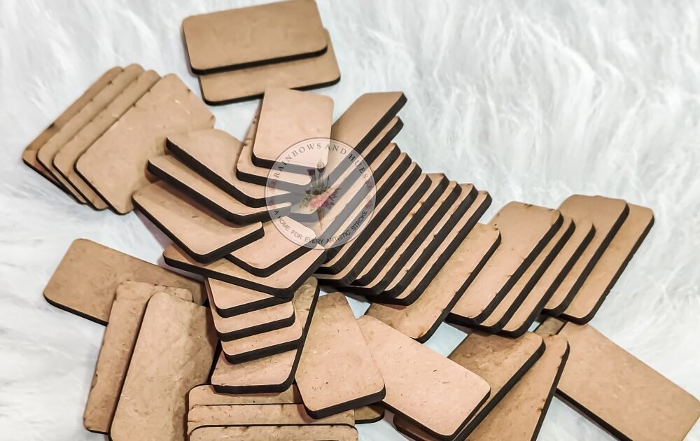MDF SHAPE RECTANGLE 1 INCH 50 PCS - Rainbows And Hues